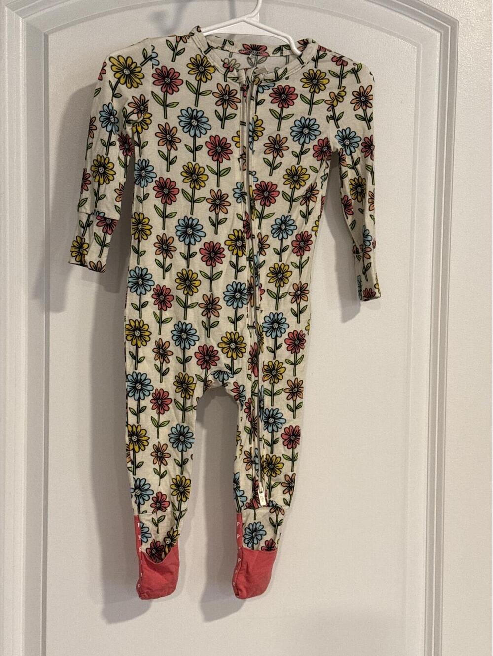 Posh Peanut Floral Print Baby Footed Pajamas 6-9 Months